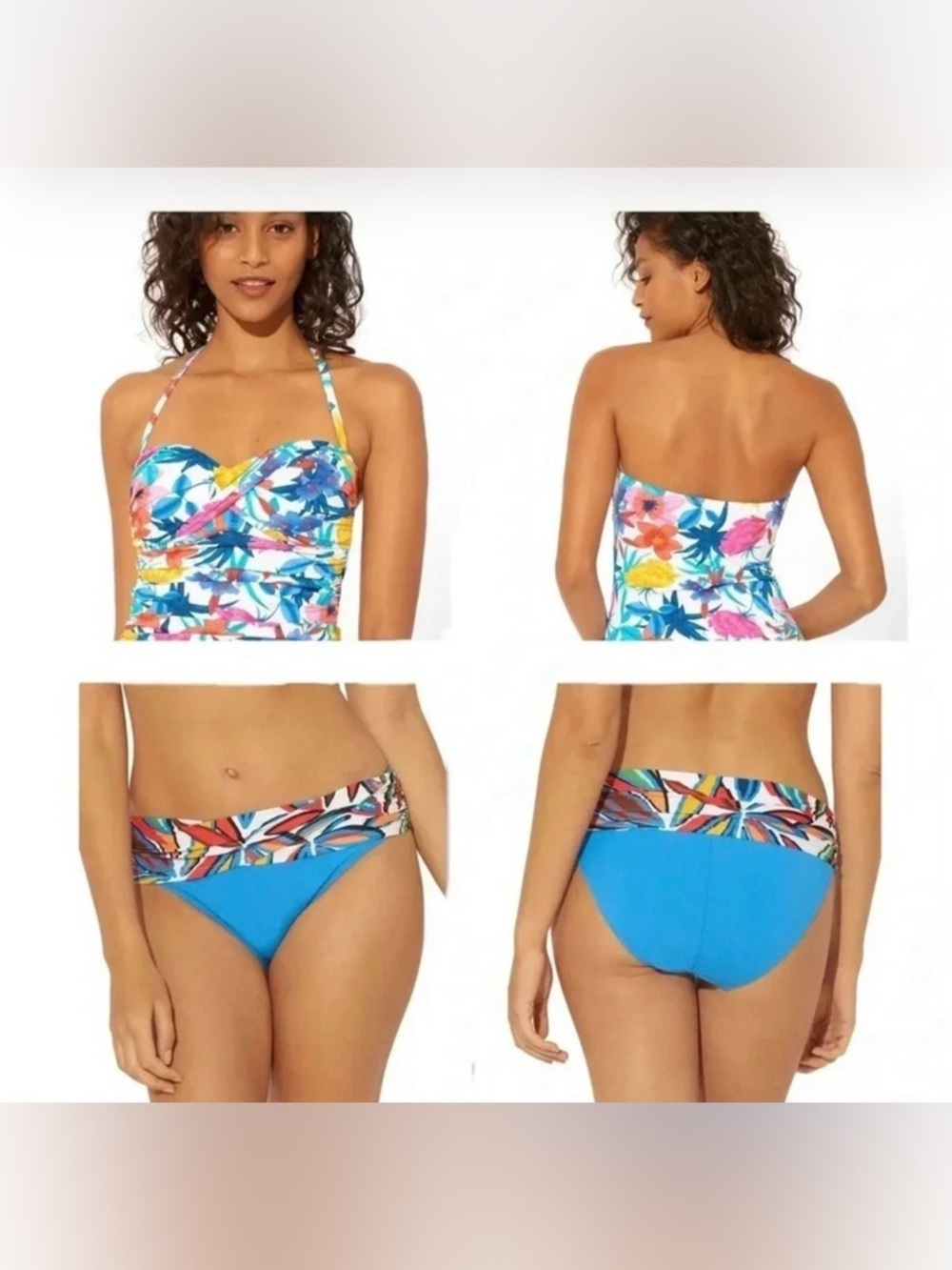 Bleu Rod Beattie A Place In The Sun Twist Front Tankini Top and Bottom Size 14